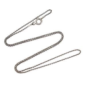 Estate Italy Sterling Silver 925 1mm Cable Chain Necklace 16”